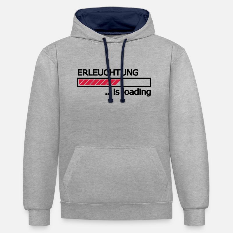 Enlightenment is loading progress bar Loading Bar - Contrast hoodie - heather grey/navy