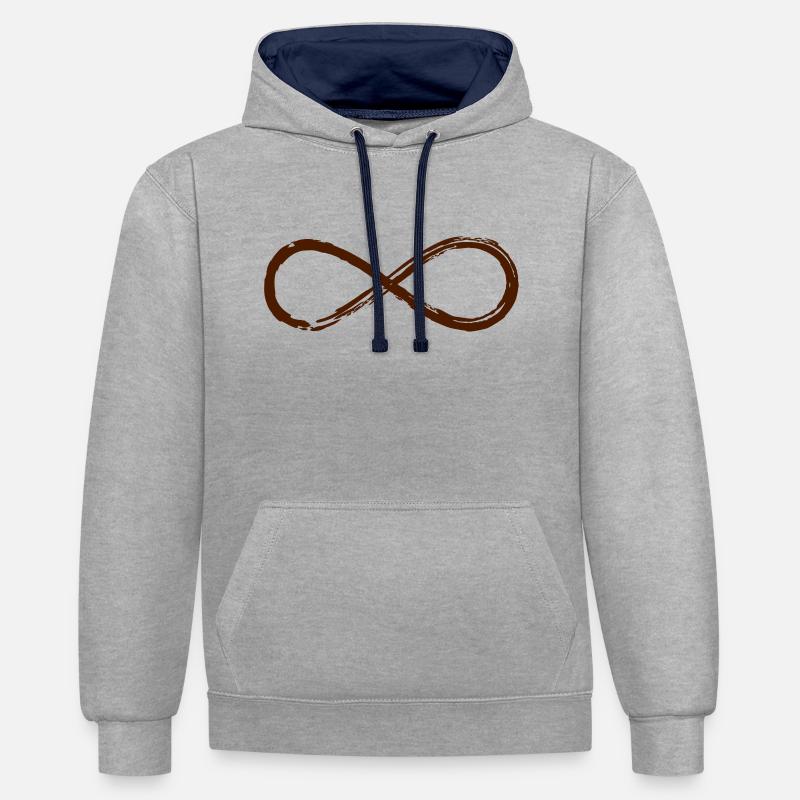 Lemniscate, Symbol Infinity, Mathematics, Loop - Contrast hoodie - heather grey/navy