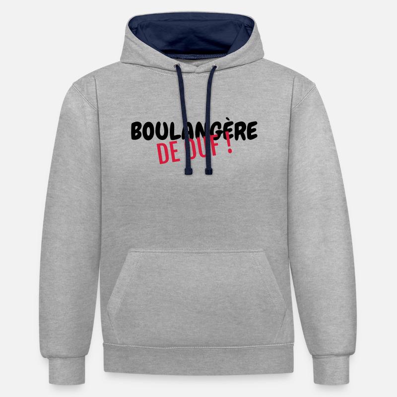 Bäcker / Bäckerei / Bäckerin / Brot - Kontrast-Hoodie - Grau meliert/Navy