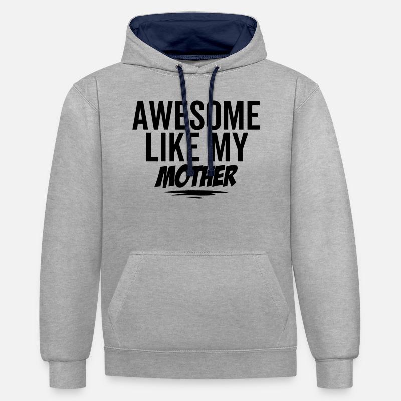 Génial comme ma mère - Sweat à capuche contrasté - gris chiné/bleu marine