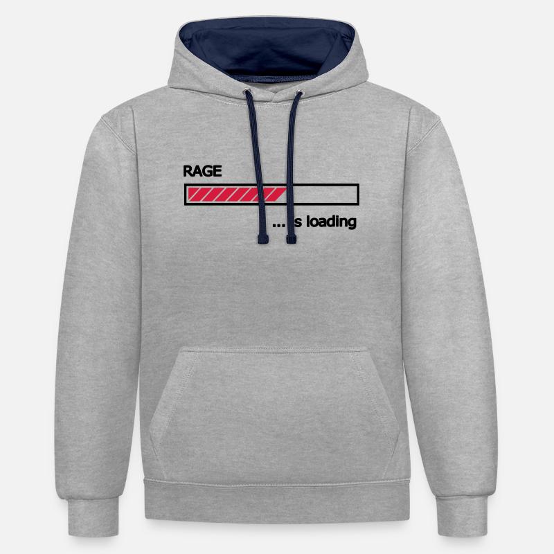 Rage is loading progress bar Loading Bar - Contrast hoodie - heather grey/navy