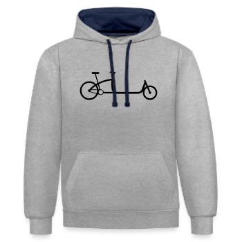 La grande roue de chargement - Sweat à capuche contrasté - gris chiné/bleu marine - Devant - Liana (172cm) & Jaron (178cm)