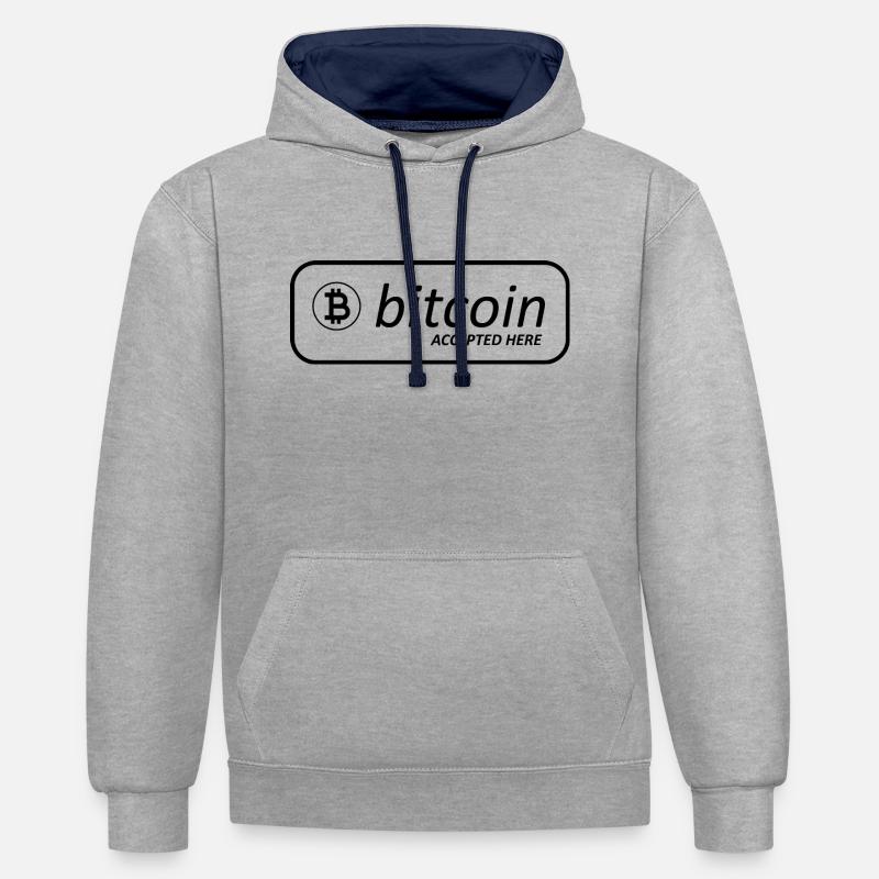 Bitcoin Trading Crypto Stocks - Sweat à capuche contrasté - gris chiné/bleu marine