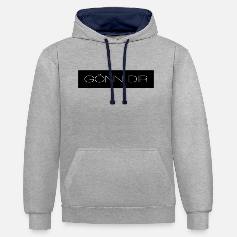 Offrez-vous - Sweat à capuche contrasté - gris chiné/bleu marine