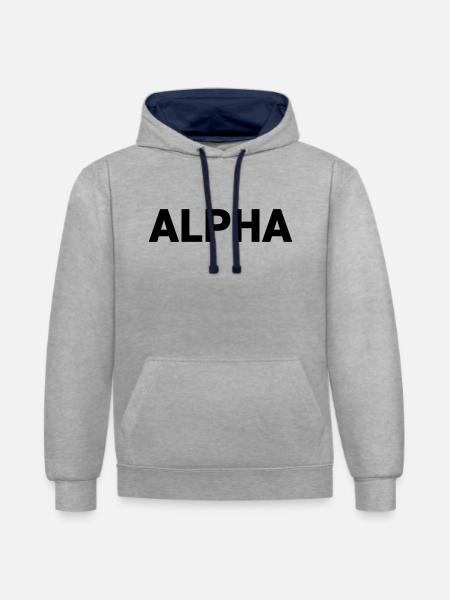 Rang Alpha Dark Pack - Sweat à capuche contrasté - gris chiné/bleu marine