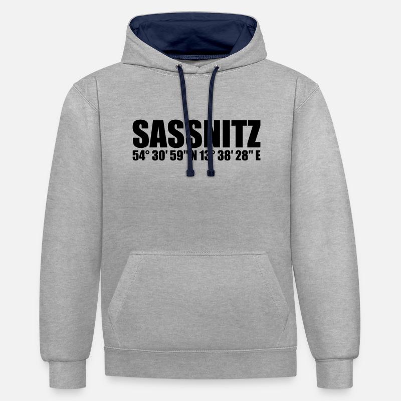 Coordonnées de Sassnitz - Sweat à capuche contrasté - gris chiné/bleu marine