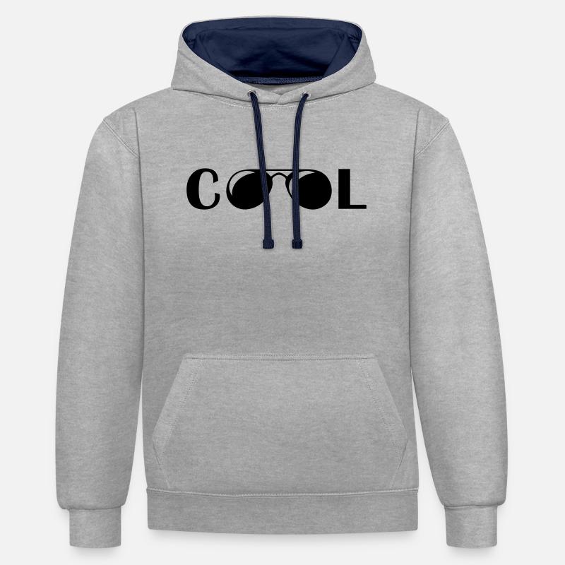 Lunettes de soleil Cool - Sweat à capuche contrasté - gris chiné/bleu marine