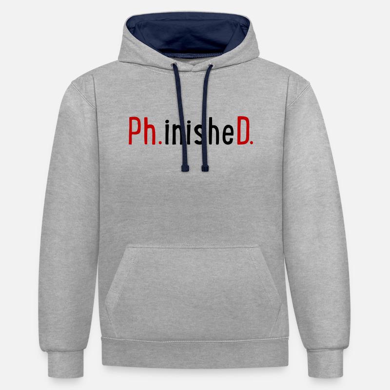 Ph.D. - Sweat à capuche contrasté - gris chiné/bleu marine