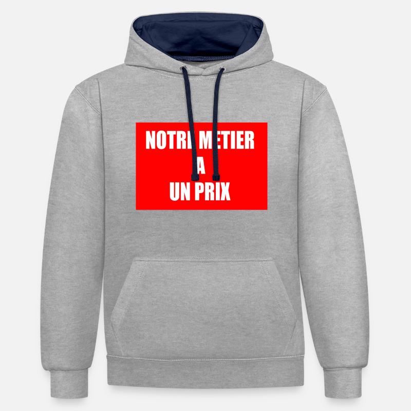 Unser Beruf hat seinen Preis - Kontrast-Hoodie - Grau meliert/Navy