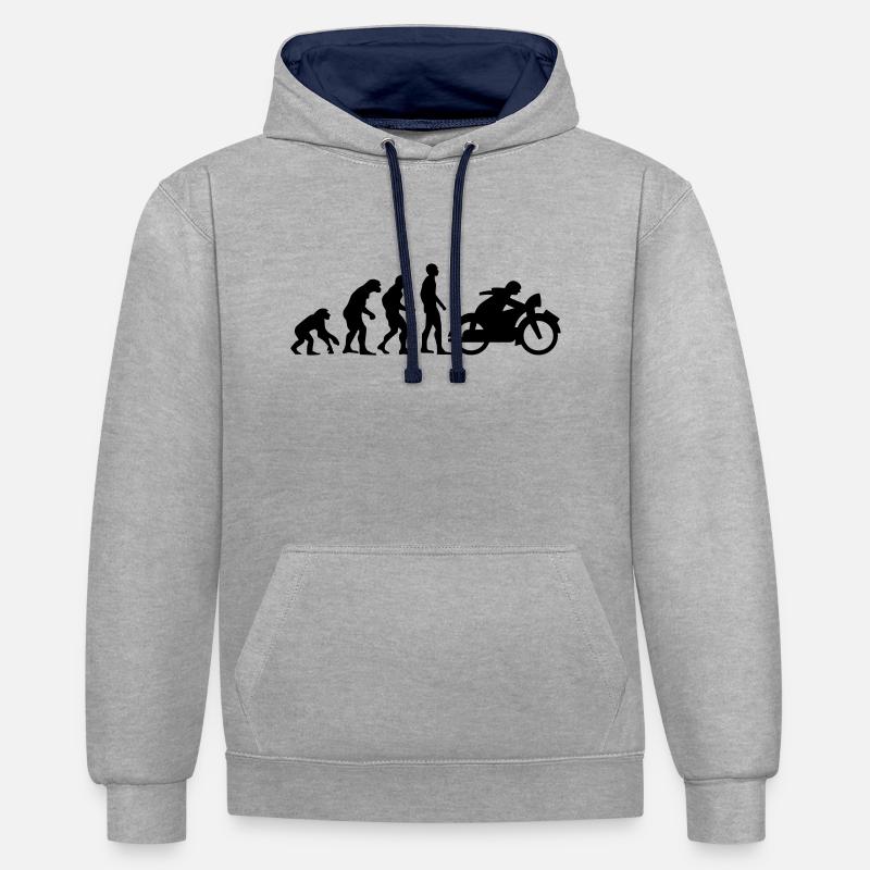 motor evolutionary 1 - Contrast hoodie - heather grey/navy