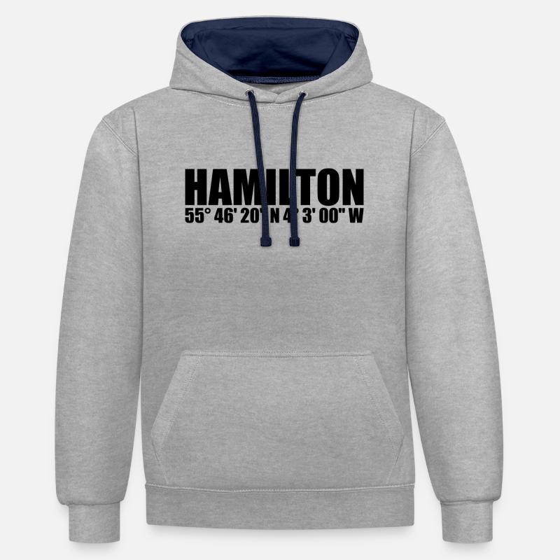 Coordonnées de Hamilton - Sweat à capuche contrasté - gris chiné/bleu marine