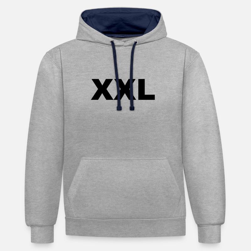 XXL - X-large - extra large - Sweat à capuche contrasté - gris chiné/bleu marine