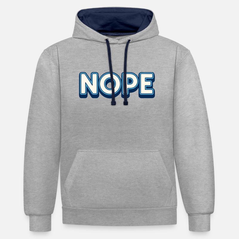 Nope. - Contrast hoodie - heather grey/navy