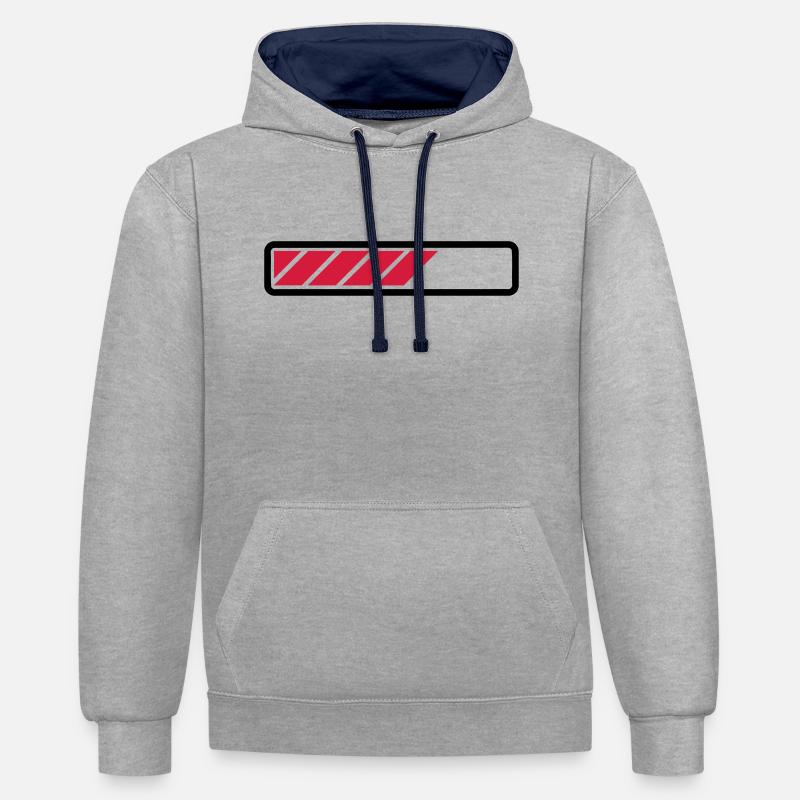 Loading - Sweat à capuche contrasté - gris chiné/bleu marine