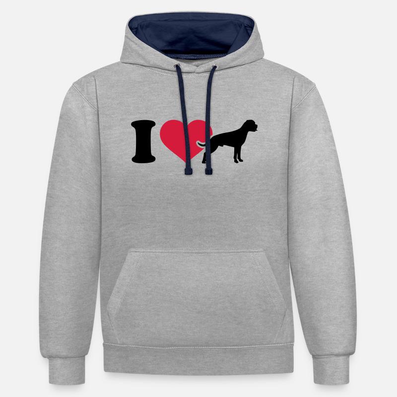 Boxer - Kontrast-Hoodie - Grau meliert/Navy