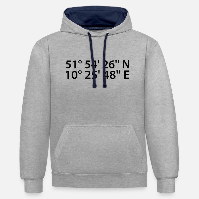 Coordonnées de Goslar - Sweat à capuche contrasté - gris chiné/bleu marine