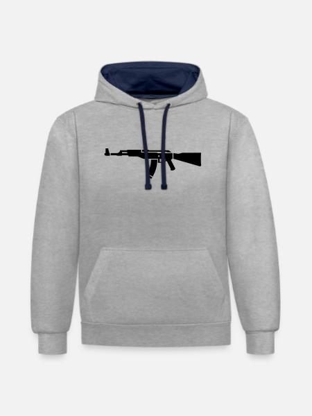 AK 47 - Contrast hoodie - heather grey/navy