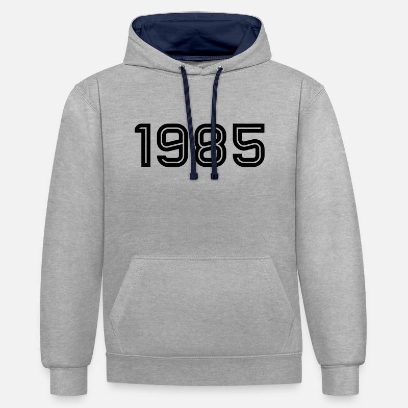 1985 Inline - Sweat à capuche contrasté - gris chiné/bleu marine