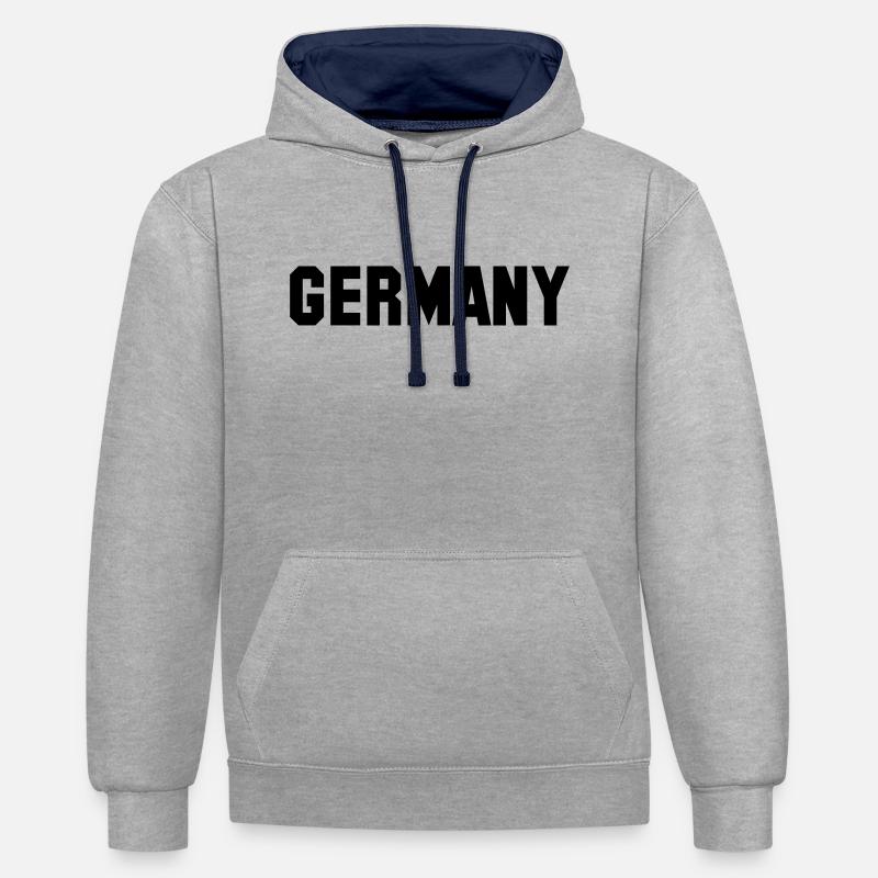 germany - Kontrast-Hoodie - Grau meliert/Navy