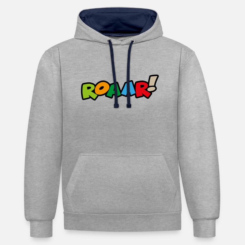 Roaar - Sweat à capuche contrasté - gris chiné/bleu marine