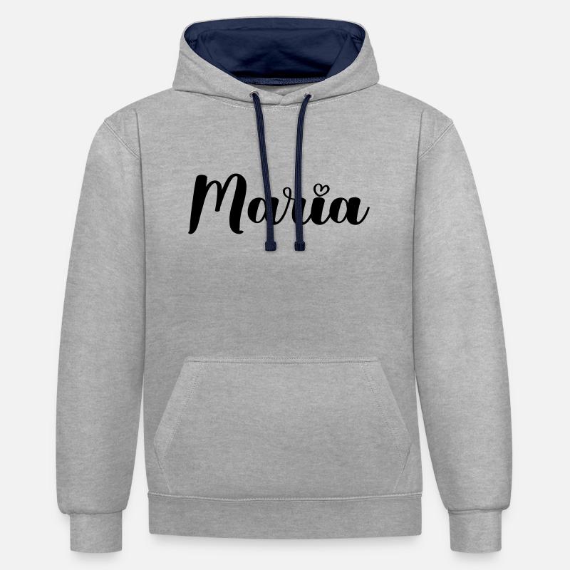 Maria - Contrast hoodie - heather grey/navy