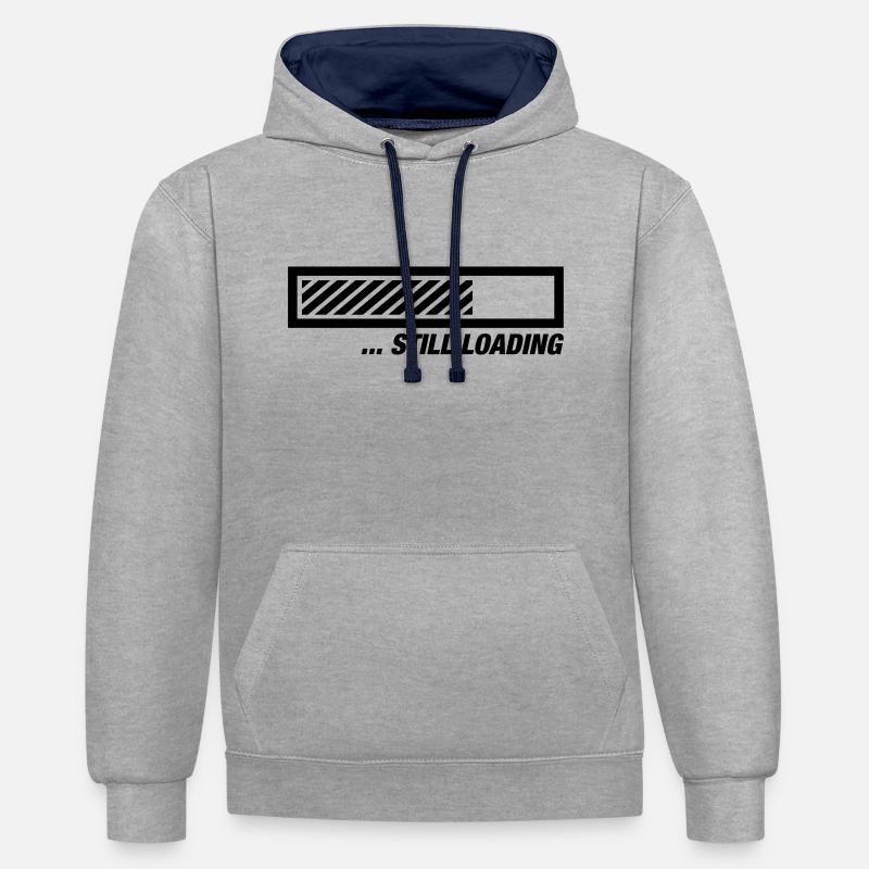 still_loading_qu1 - Kontrast-Hoodie - Grau meliert/Navy