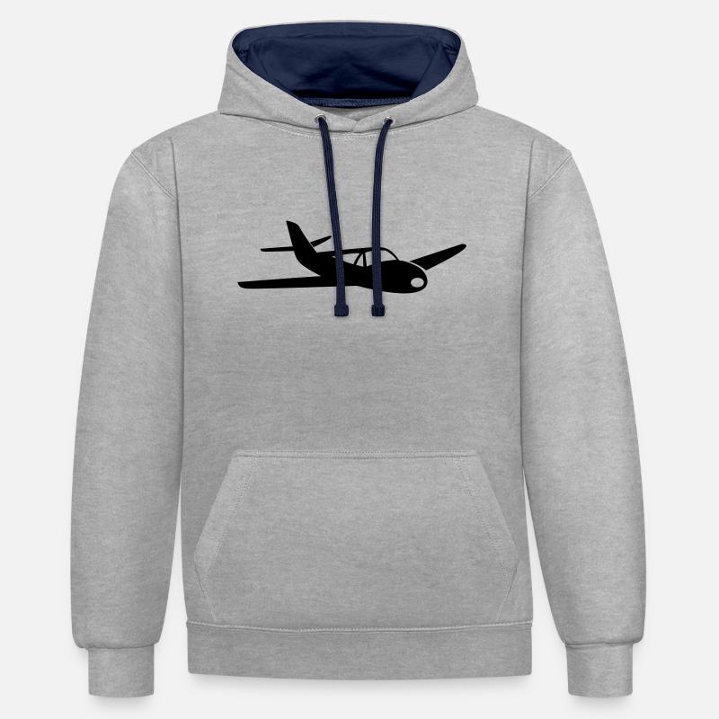 plan sportif petits - Sweat à capuche contrasté - gris chiné/bleu marine