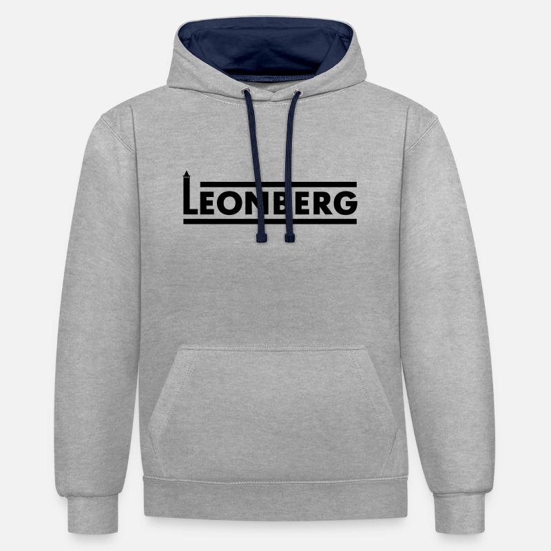 Leonberg - Sweat à capuche contrasté - gris chiné/bleu marine