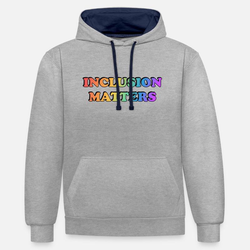 L’inclusion compte Arc-en-ciel - Sweat à capuche contrasté - gris chiné/bleu marine