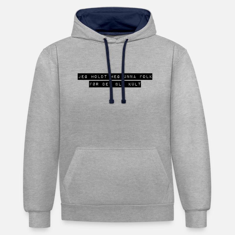 Avant qu'il ne devienne cool - Sweat à capuche contrasté - gris chiné/bleu marine