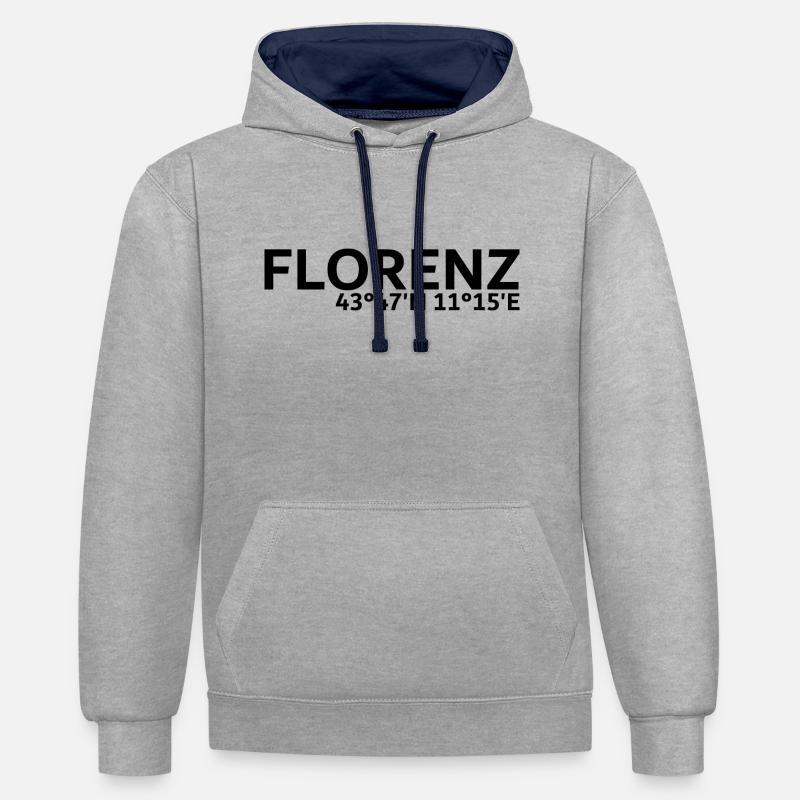 Coordonnées de Florence - Sweat à capuche contrasté - gris chiné/bleu marine