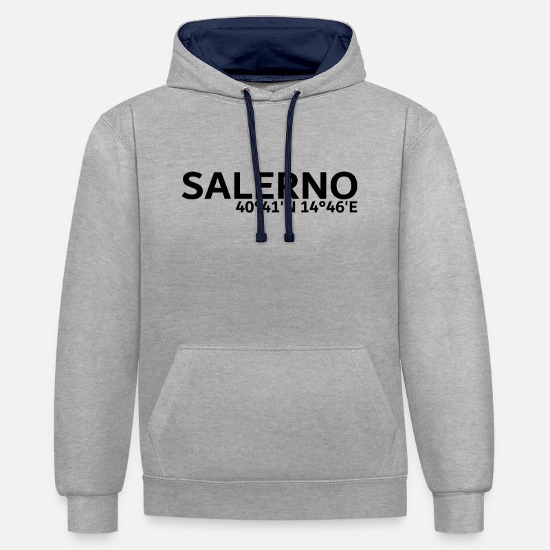 Coordonnées de Salerne - Sweat à capuche contrasté - gris chiné/bleu marine