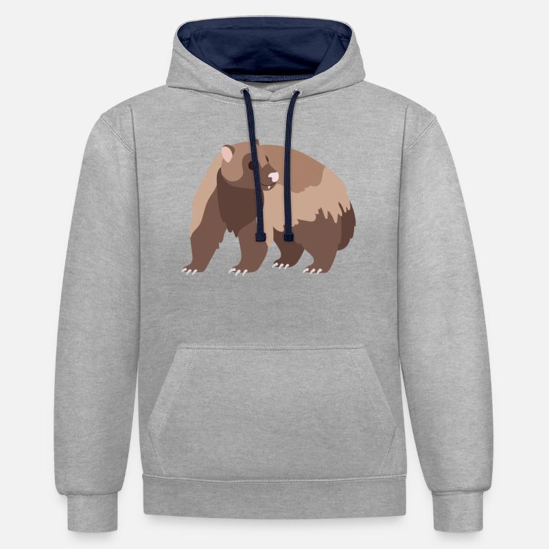 Beaucoup de bouffe - Sweat à capuche contrasté - gris chiné/bleu marine