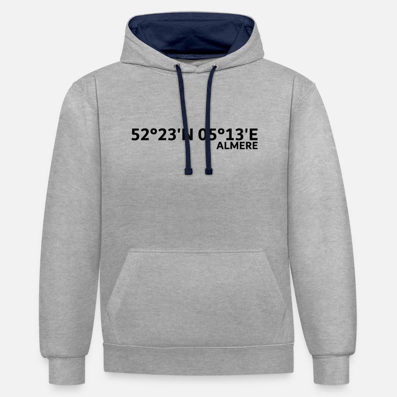Coordonnées d’Almere - Sweat à capuche contrasté - gris chiné/bleu marine