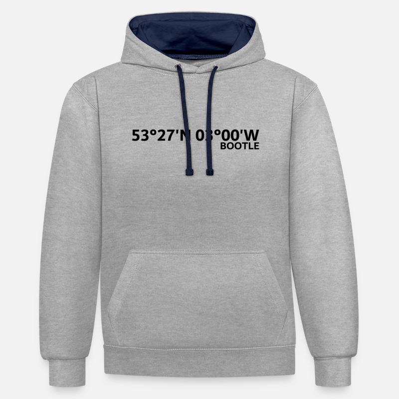 Coordonnées du bootle - Sweat à capuche contrasté - gris chiné/bleu marine