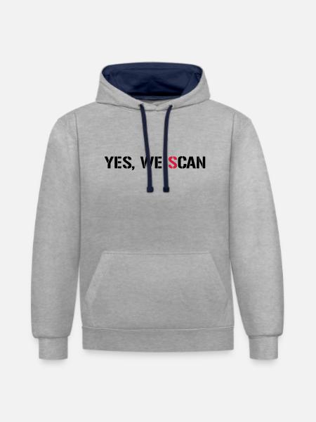 Yes, We Scan NSA PRISM - Contrast hoodie - heather grey/navy