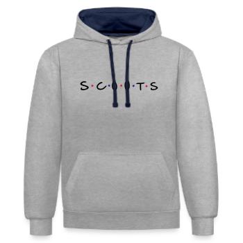 Scouts - Sweat à capuche contrasté - gris chiné/bleu marine - Devant - Liana (172cm) & Jaron (178cm)