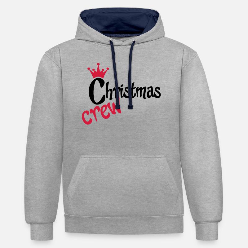 Super design pour Noël - Sweat à capuche contrasté - gris chiné/bleu marine