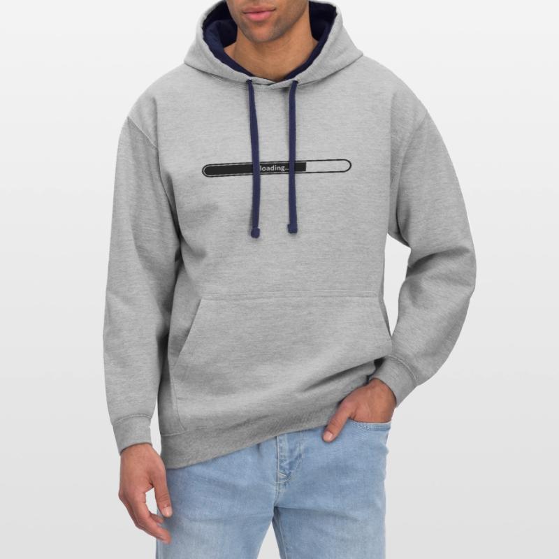 loading loading bar loads not completed not Contrast hoodie