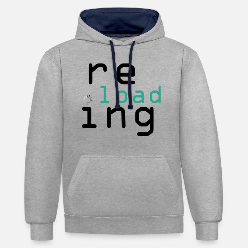 reloading - Contrast hoodie - heather grey/navy