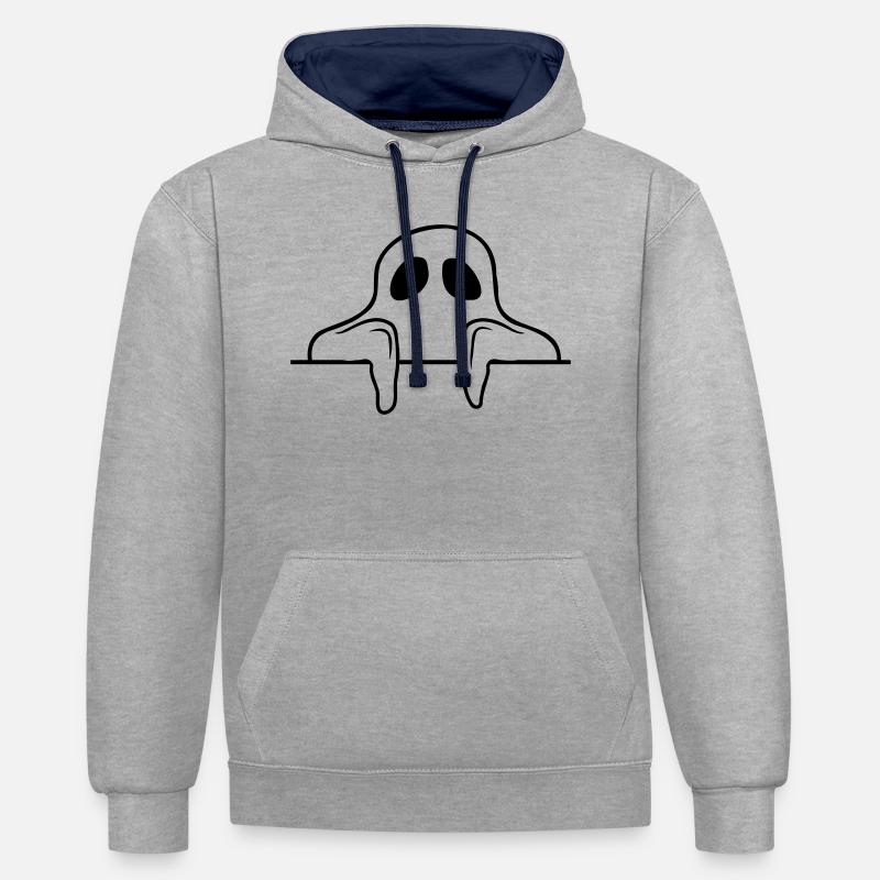 Comic Ghost Derrière le mur - Sweat à capuche contrasté - gris chiné/bleu marine