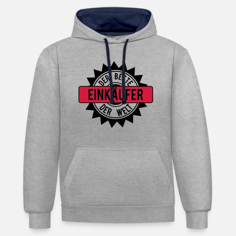 le meilleur 2c Einkäufer - Sweat à capuche contrasté - gris chiné/bleu marine