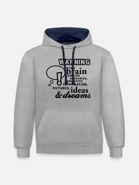 Brain - content - Brain - Content - 1C - Contrast hoodie - heather grey/navy