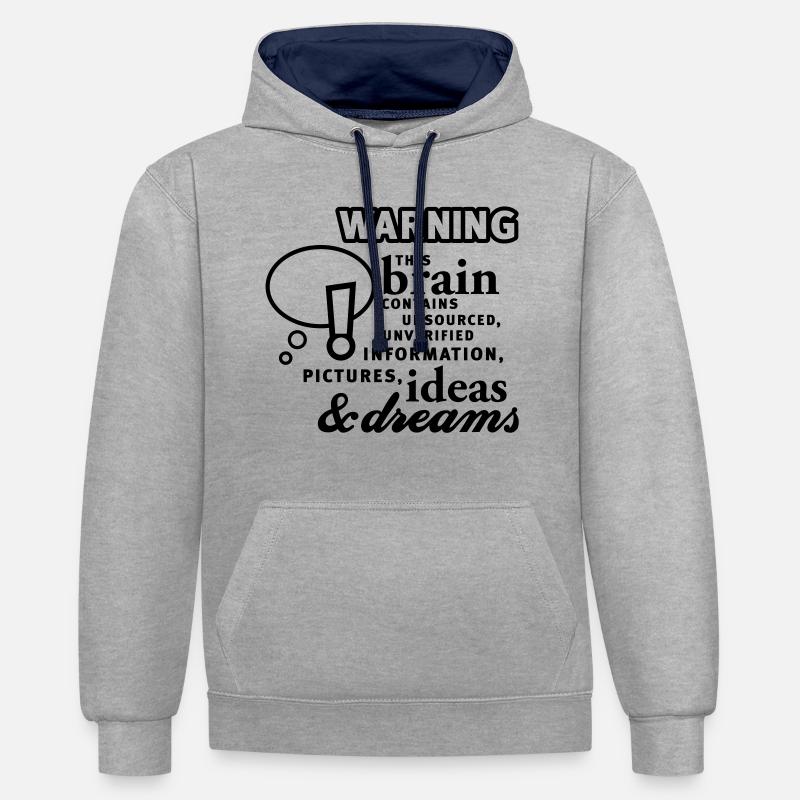 Brain - content - Brain - Content - 1C - Contrast hoodie - heather grey/navy