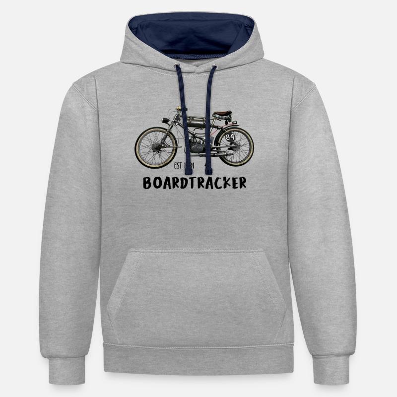 Simson SR2 Bordtracker - Kontrast-Hoodie - Grau meliert/Navy