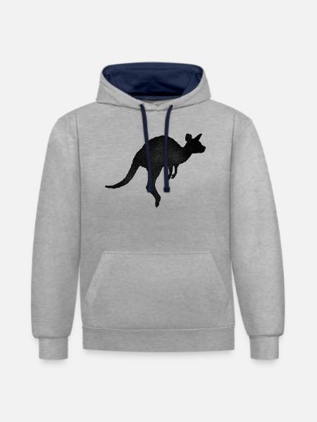 Kangaroo - Contrast hoodie - heather grey/navy