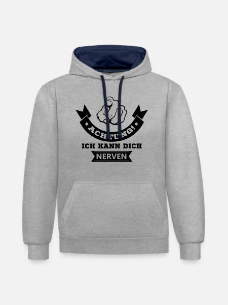 I can annoy you - Contrast hoodie - heather grey/navy