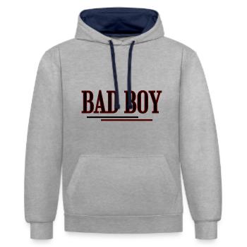 Bad Boy - Kontrast-Hoodie - Grau meliert/Navy - Vorne - Liana (172cm) & Jaron (178cm)