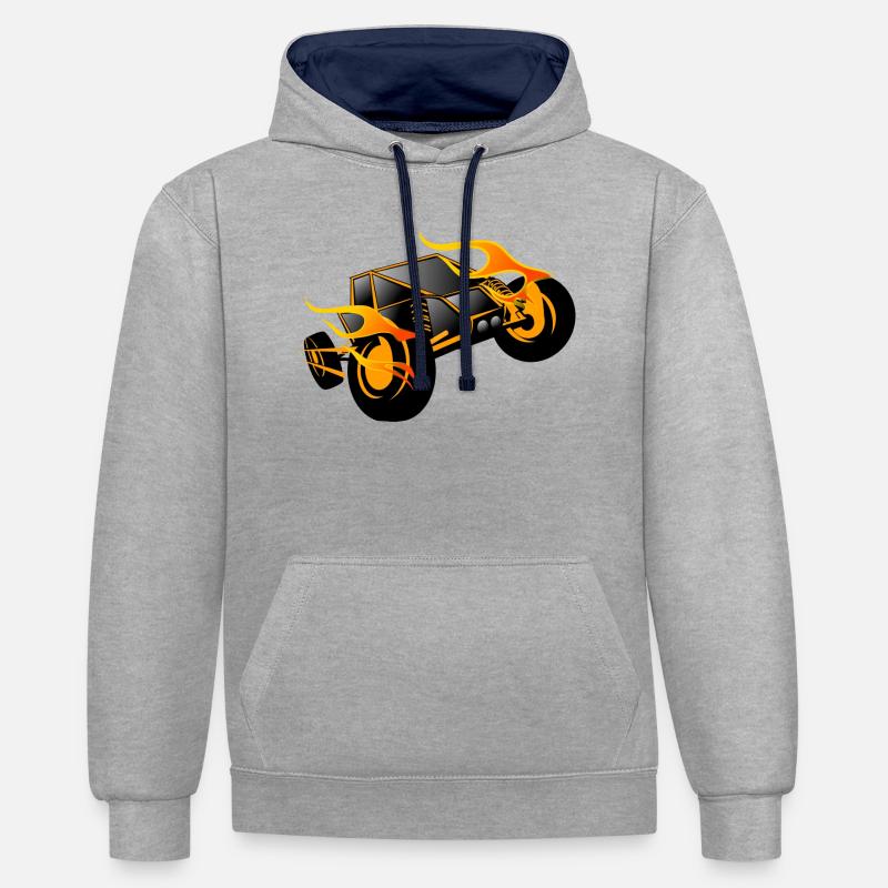 Voiture de sport télécommandée - Sweat à capuche contrasté - gris chiné/bleu marine