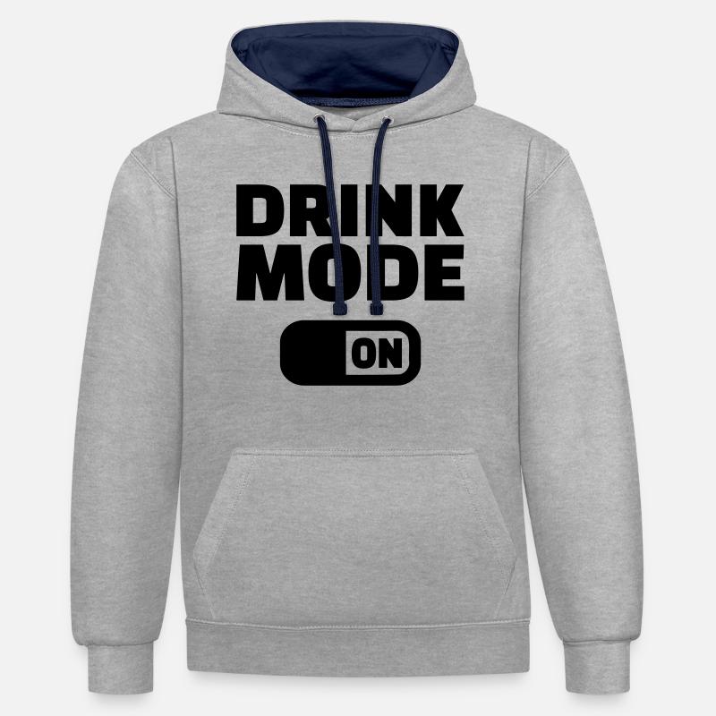 Drink Mode on - Sweat à capuche contrasté - gris chiné/bleu marine